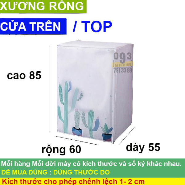 Áo Trùm Máy Giặt Chống Bụi Cửa Trên Cửa Dưới Miếng Đậy Che Phủ Máy Giặt