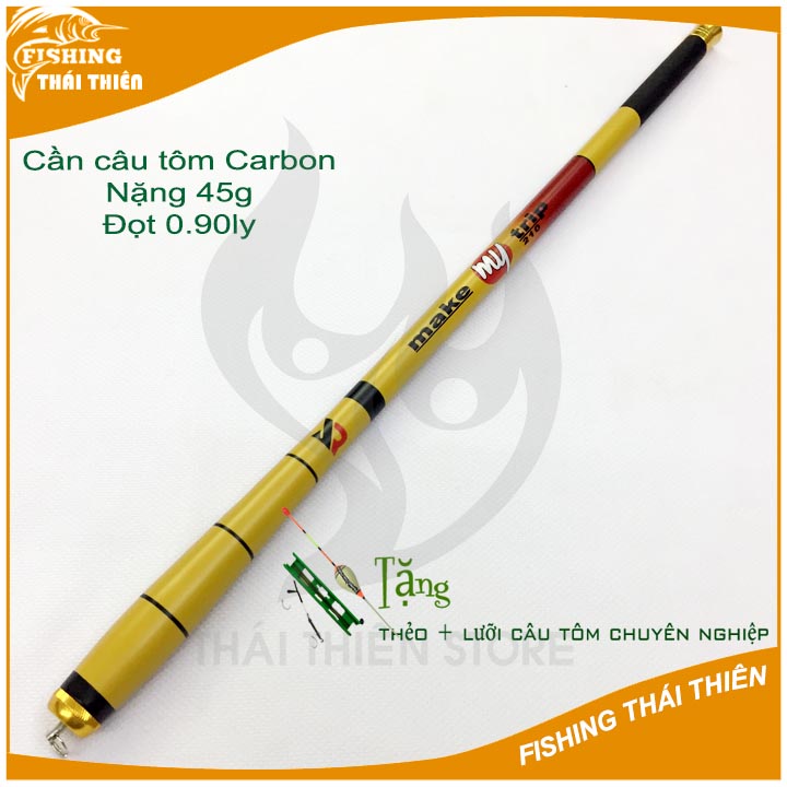 [HCM]Cần câu tay carbon Make My Trip câu cá câu tôm nhiều kích thước 1m8/ 2m1/ 2m4/ 2m7