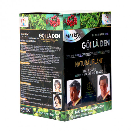 Hộp 10 dầu gội nhuộm tóc gội là đen matrix 25ml - màu đen