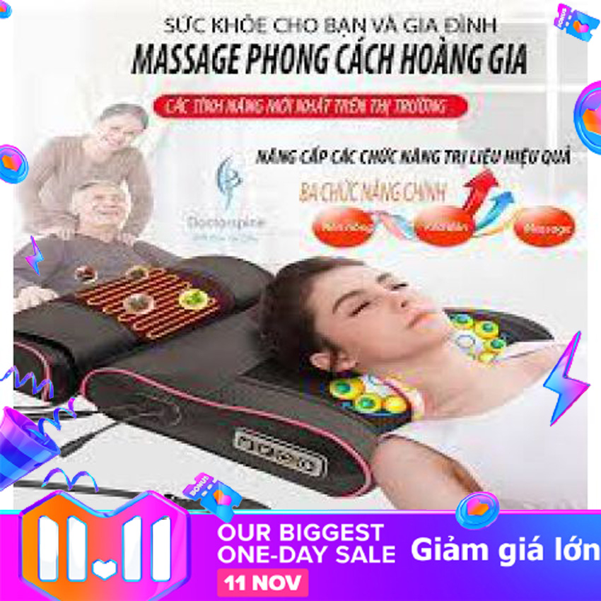 Gối massage cổ vai gáy - máy mát xa cổ vai gáy - máy massage - goi massage cổ gáy - máy massage cầm 