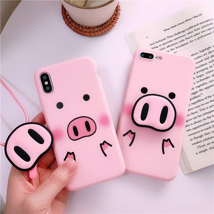 Ốp lưng mũi heo iPhone 5/5s, 6/6s, 6/6s plus, 7/8, 7/8 plus, X/Xs