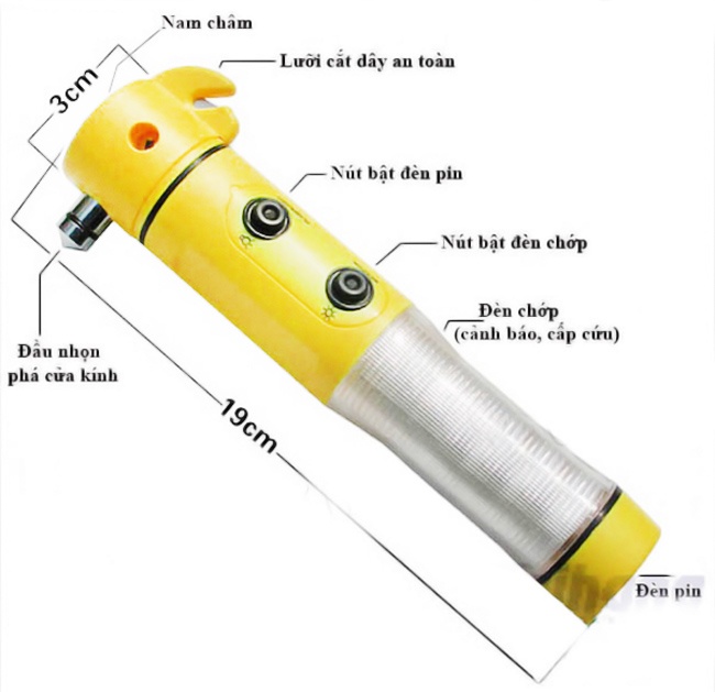 Búa thoát hiểm ô tô đa chức năng