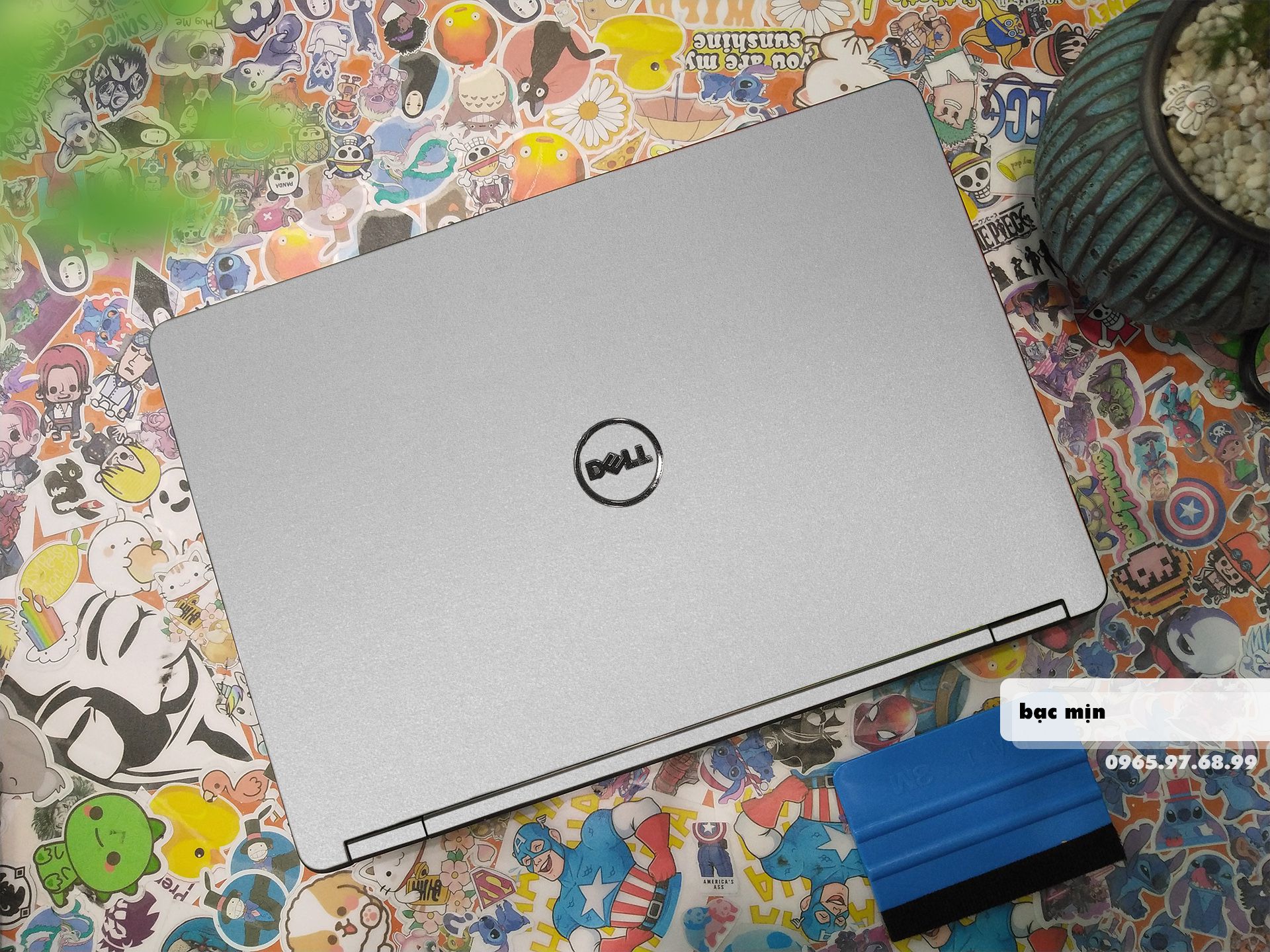 Decal Skin dán Laptop Dell mẫu bạc mịn (inbox mã máy cho shop)