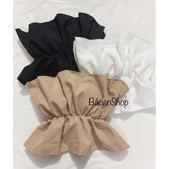 Áo ống kiểu bèo nhún eo (có mút ngực) , áo croptop nữ