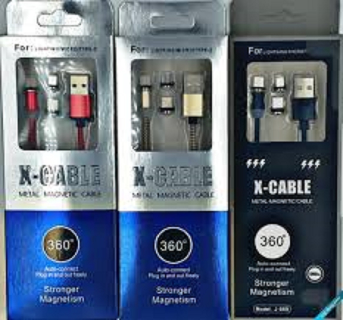 Cáp Sạc Nam Châm Xoay 360 Độ dành cho Iphone + Samsung + Usb Type C - Bọc Dù