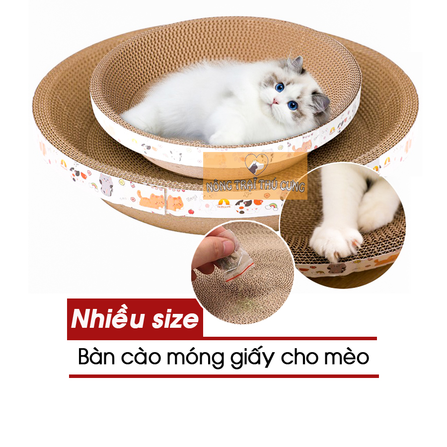 Bàn cào móng tròn cho mèo - nhiều size -