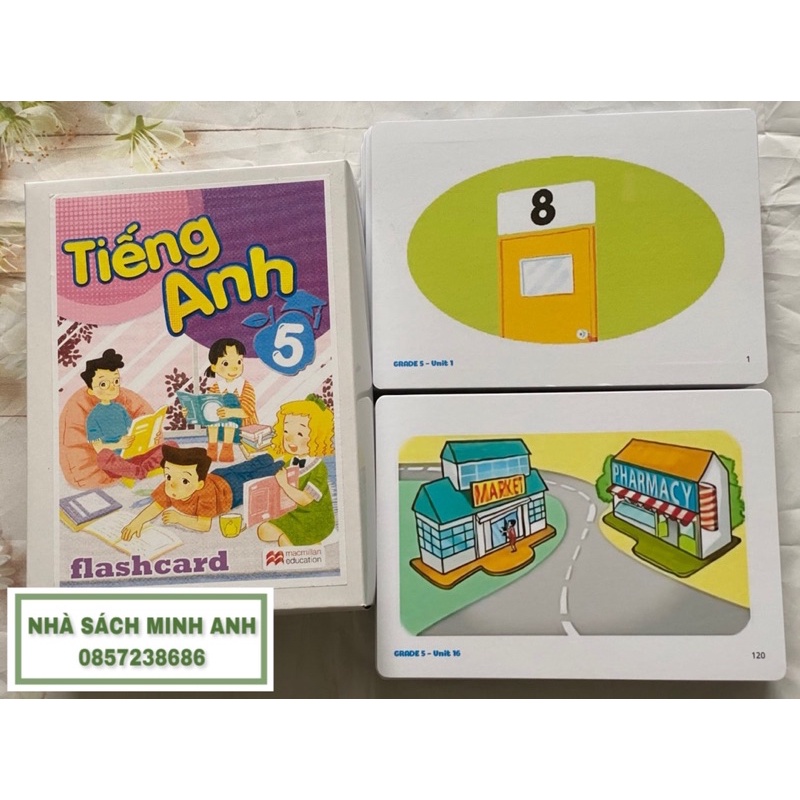 Flashcard TIẾNG ANH BGD 1-2-3-4-5 (kích thước A5, in 2 mặt, ép plastics)