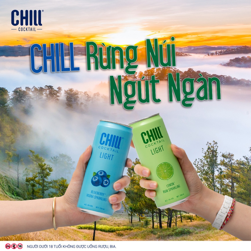 Nước trái cây lên men Chill Cocktail 6 vị lon 330ml