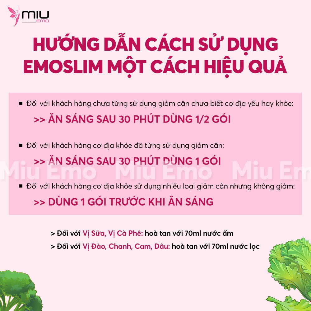 Giảm cân nhanh Emo Detox vị cà phê hòa tan 3 trong 1 Miu Emo