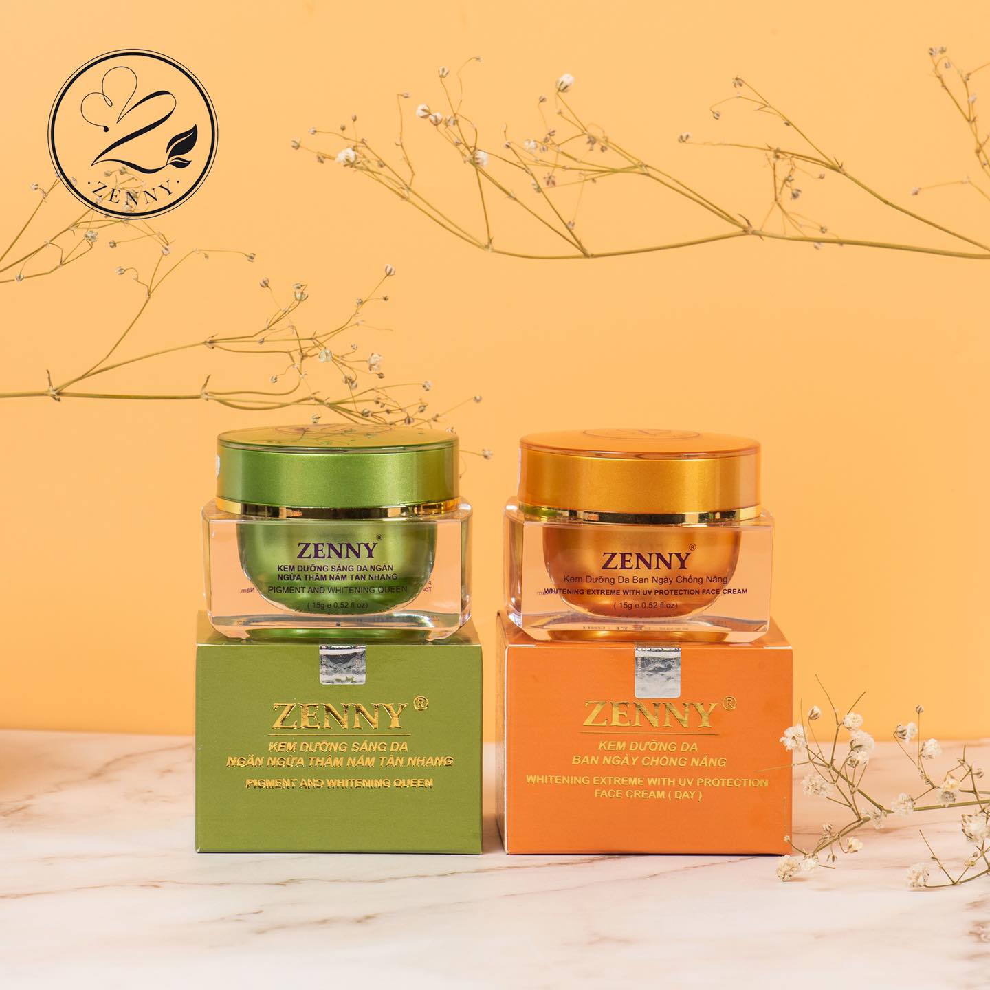 Bộ 2 hộp kem dưỡng trắng da ngày và đêm Zenny