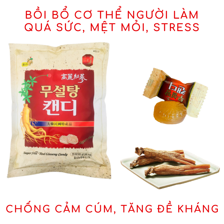 Kẹo Hồng Sâm không đường Hàn Quốc 500g
