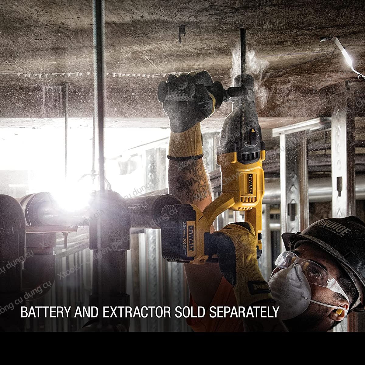 Machine drill chisel concrete battery DeWalt 18V drill battery handheld motor brushless, top tuck SDS, drilling capacity 26mm