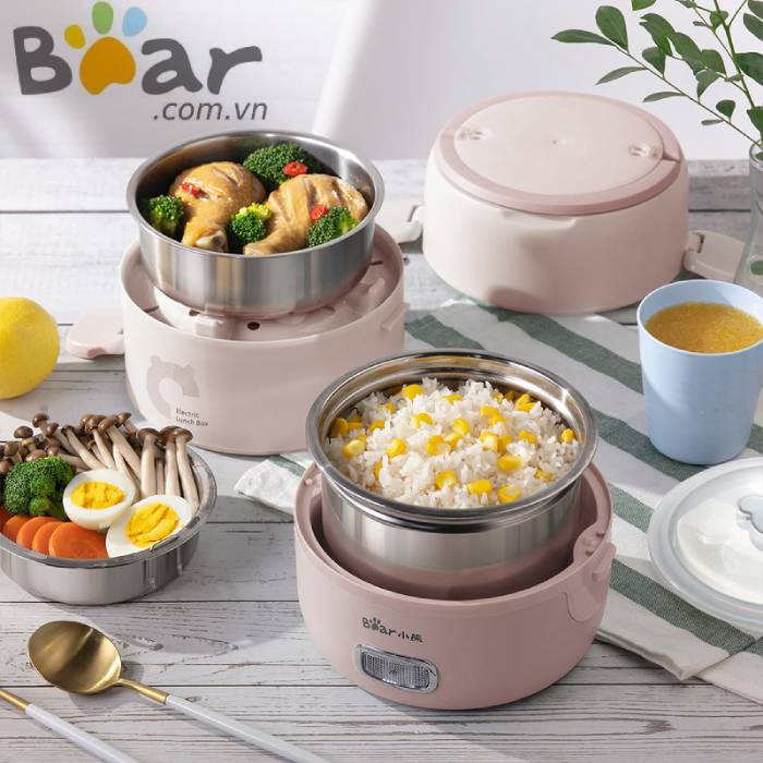 Hộp cơm điện 3 tầng inox Bear DFH-B20S6