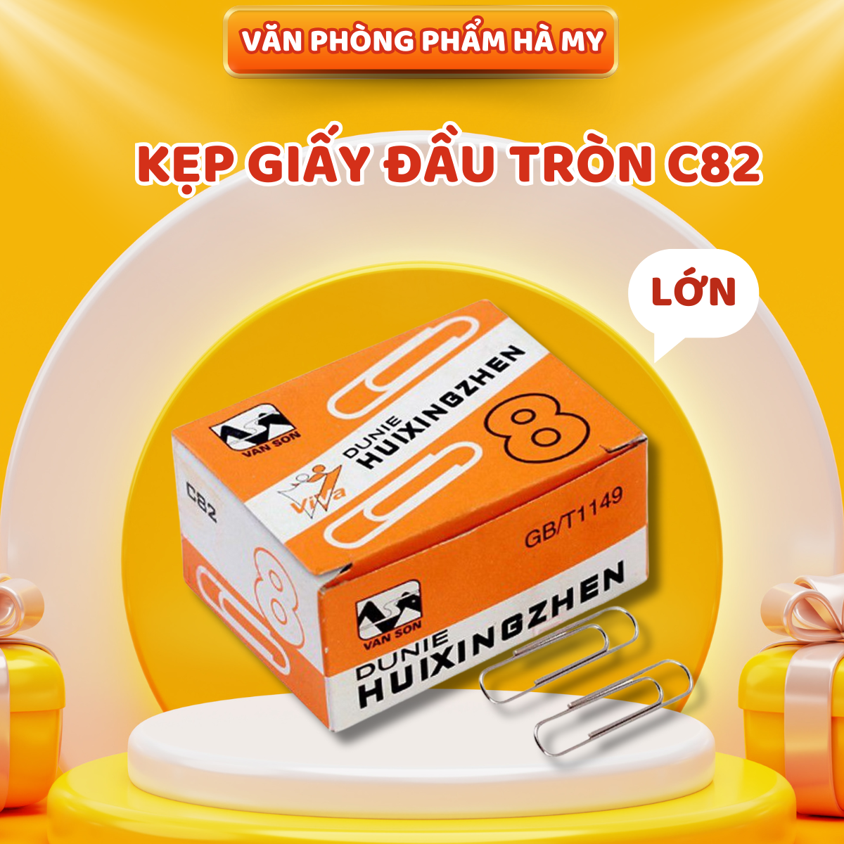 Combo 10 Hộp Kẹp giấy đầu tròn loại lớn C82