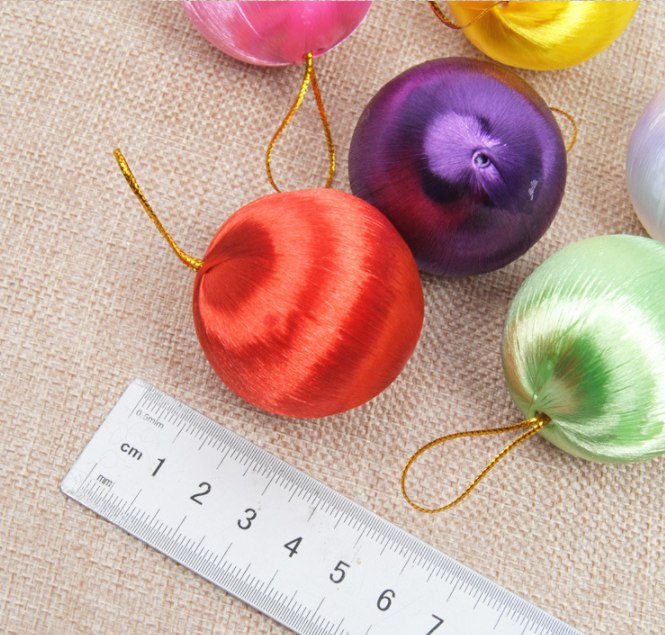 Phụ kiện trang trí noel Set 6 quả châu sợi bóng 5cm E21