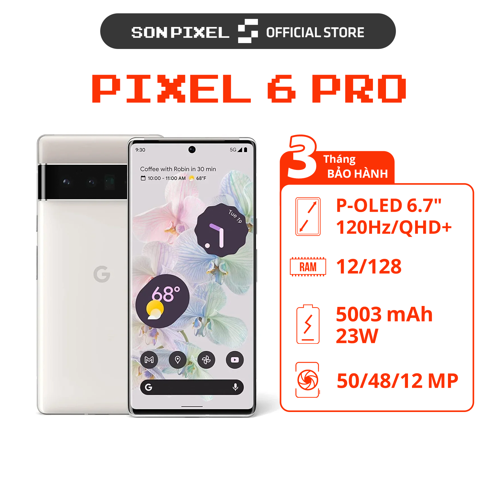 Điện Thoại Google Pixel 6 Pro Ram 12/128GB Quốc Tế. Sonpixel