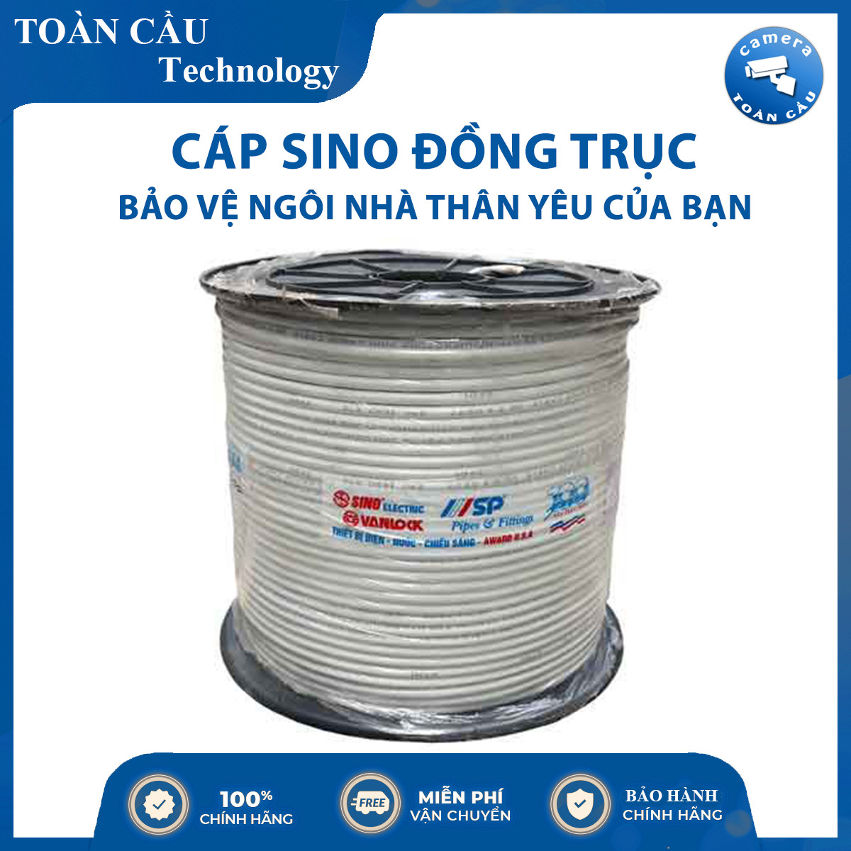 10m dây cáp sino đồng trục / đồng trục liền nguồn - khả năng truyền tải điện tốt xa ổn định - camera toàn cầu