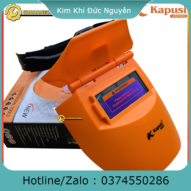 Mặt nạ hàn điện tử KAPUSI gập lên xuống thuận tiện - Kính hàn điện tử tự động tối khi hàn kimkhihanoi