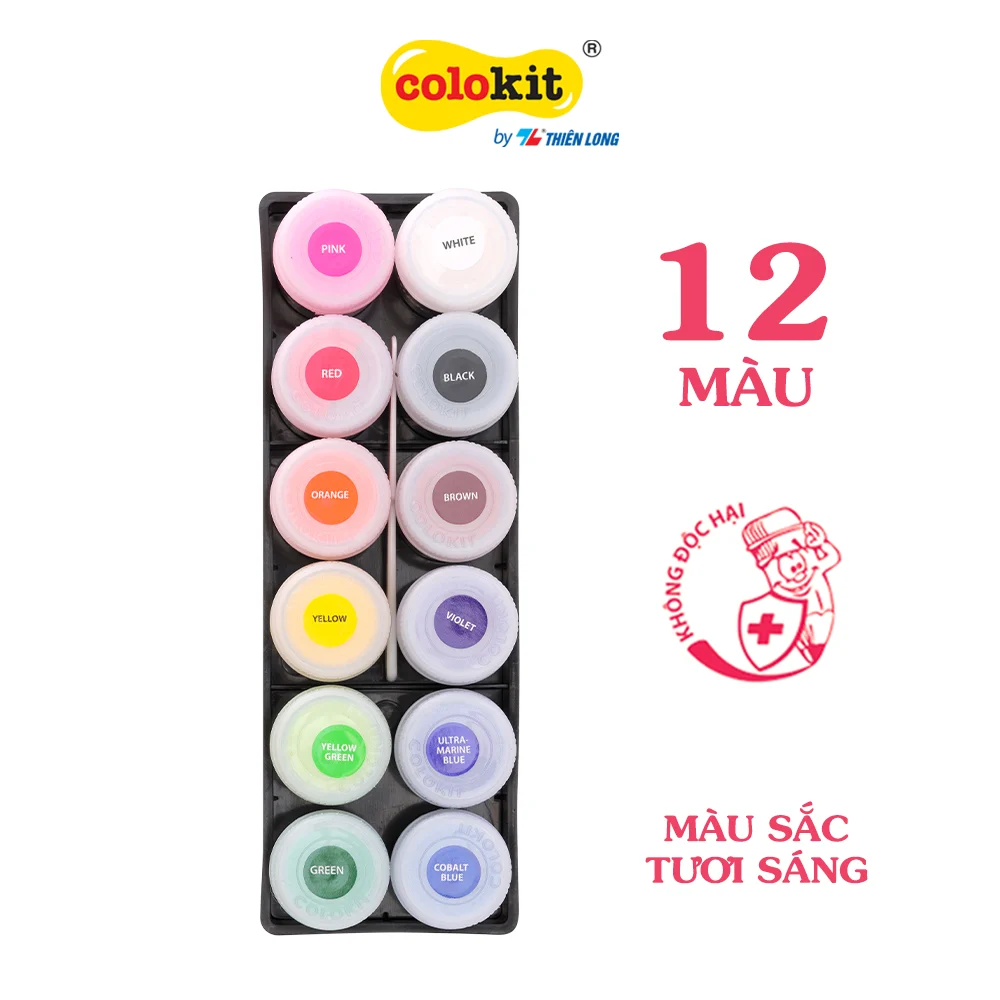 Màu nước Thiên Long Colokit 12 màu WACO-05