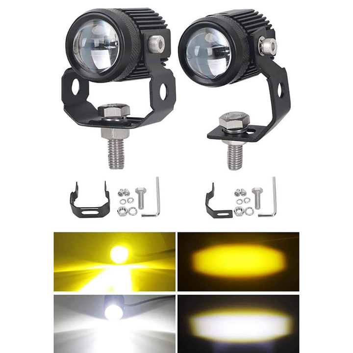 (1 Chiếc) Đèn Trợ Sáng L1X mini bi cầu COS VÀNG PHA TRẮNG gắn Ô TÔ MÔ TÔ XE MÁY