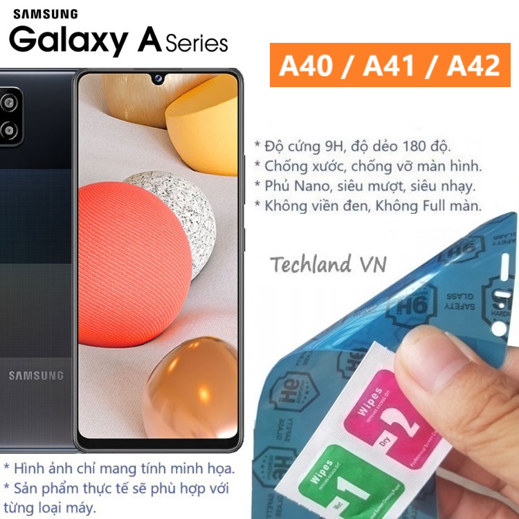 Cường Lực Phủ Nano Samsung A40 / A41 / A42 5G - Trong Suốt, Không Full Màn, Không Viền Đen