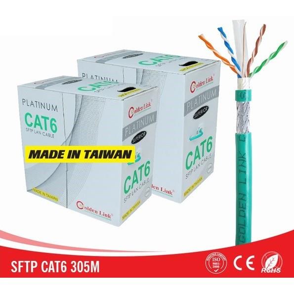 Cáp mạng Golden Link SFTP CAT6 Chống Nhiễu ( Bấm sãn 2 đầu 10M 15M 25M 35M 50M)