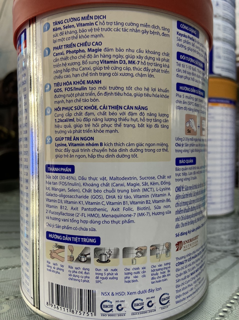 (Date mới) Sữa Kayoko Pedia công nghệ Nhật 900g