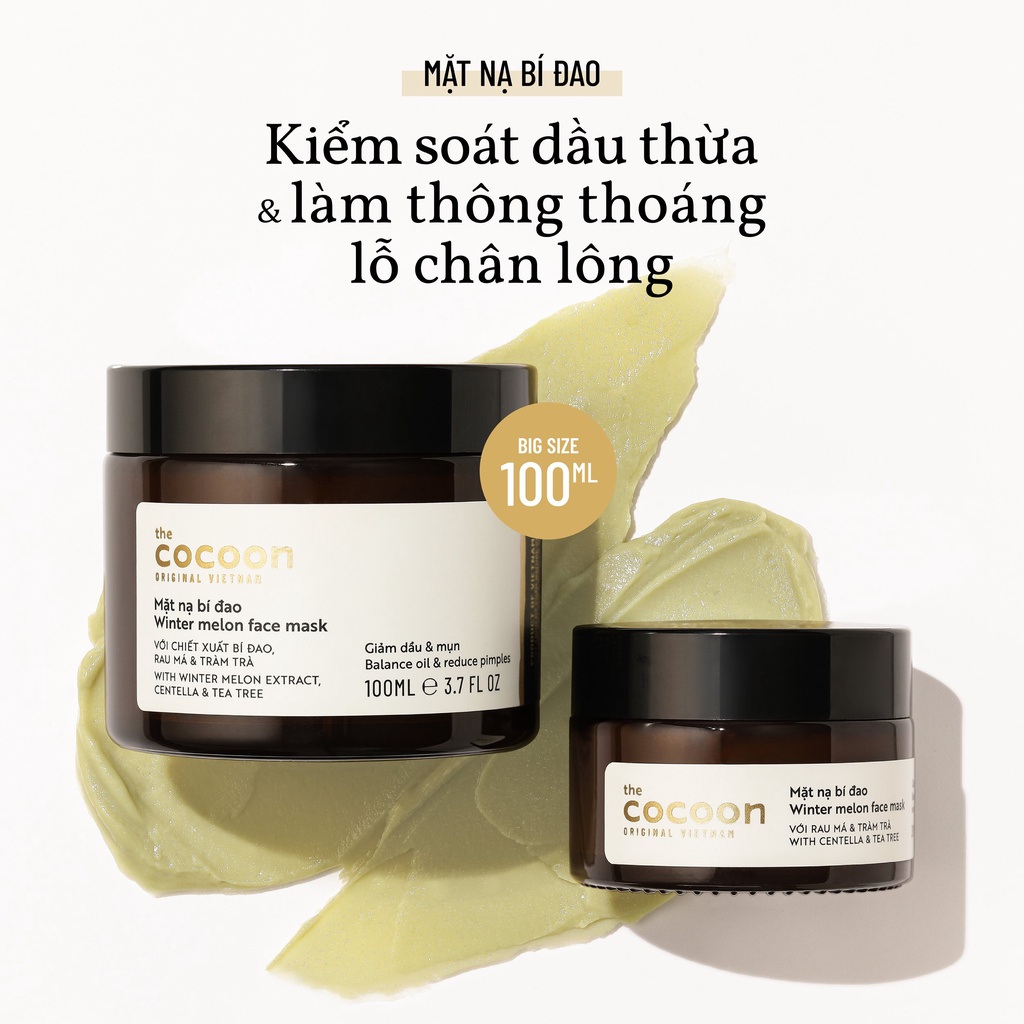 Mặt nạ bí đao Cocoon giảm dầu & mụn 30ml/100ml