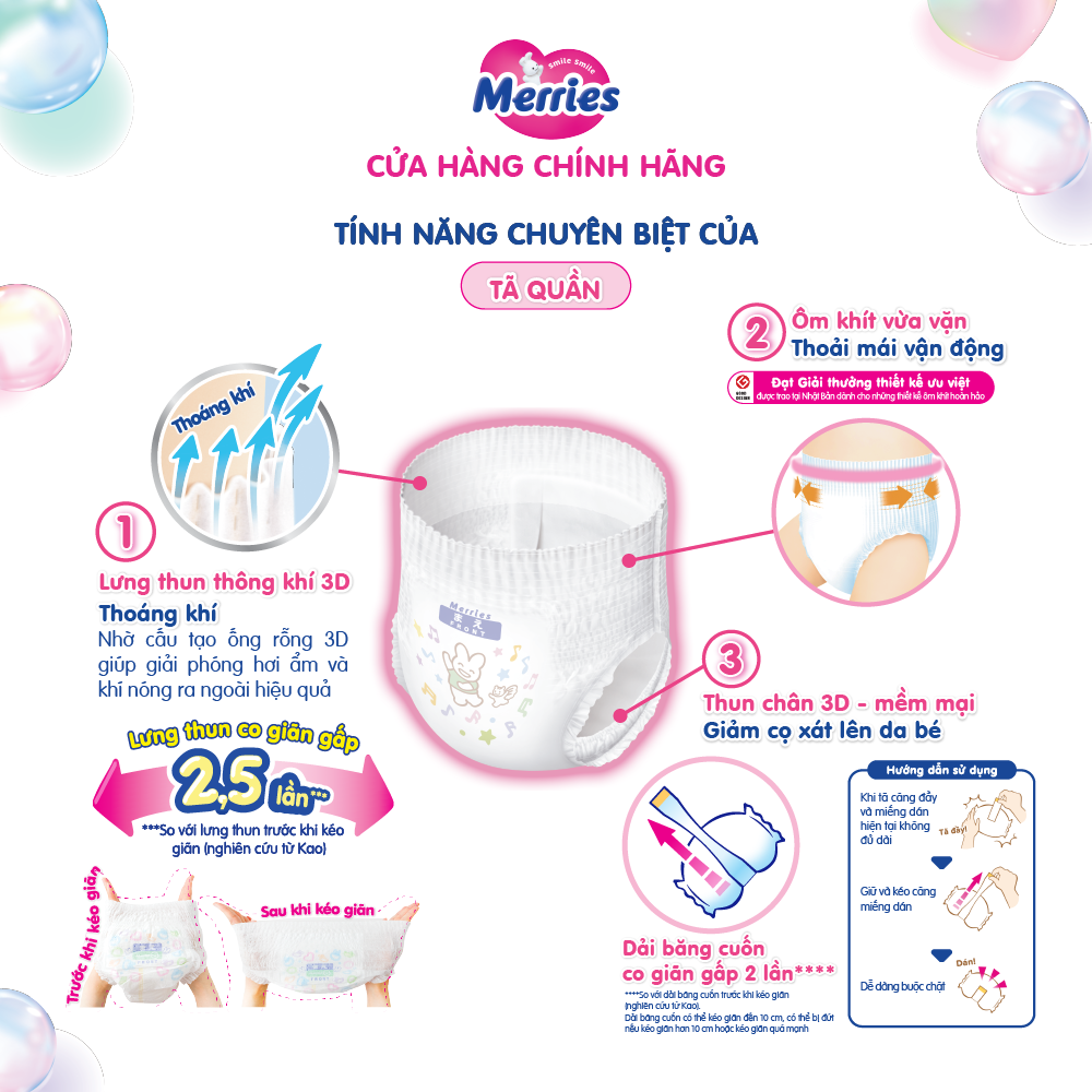Tã/bỉm quần Merries size M - 52 miếng (dành cho bé từ 6 - 11kg)