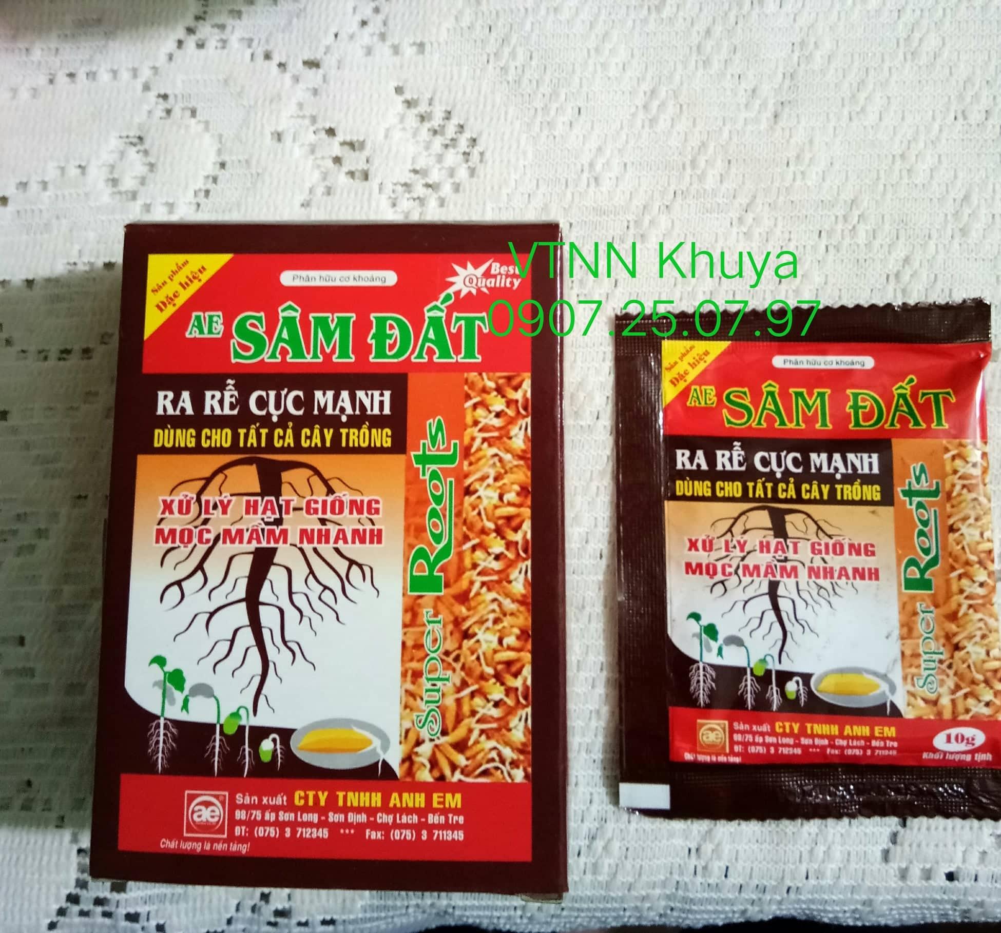 Phân bón hữu cơ khoáng Sâm Đất Ra rễ Kích mầm Cực Mạnh 10gr