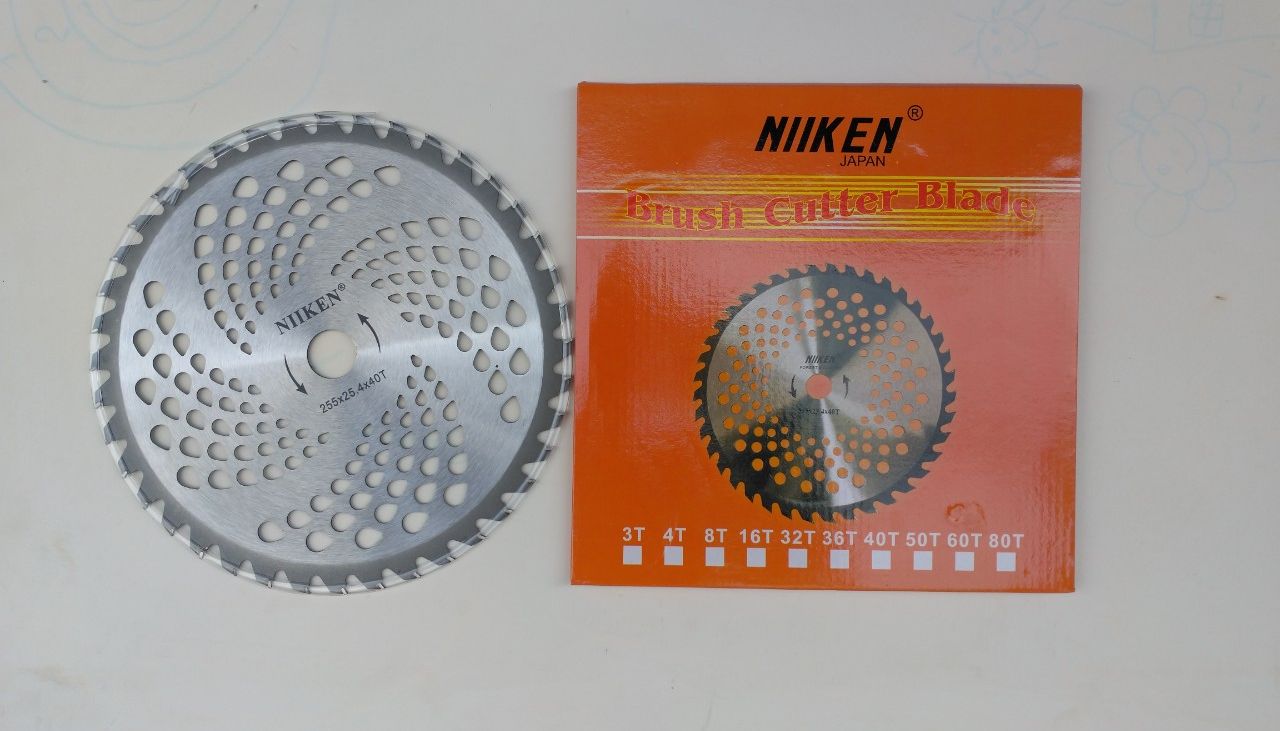 Lưỡi dao cắt cỏ tròn Niken 40T (Hợp kim, 40 răng, Đường kính 255mm)