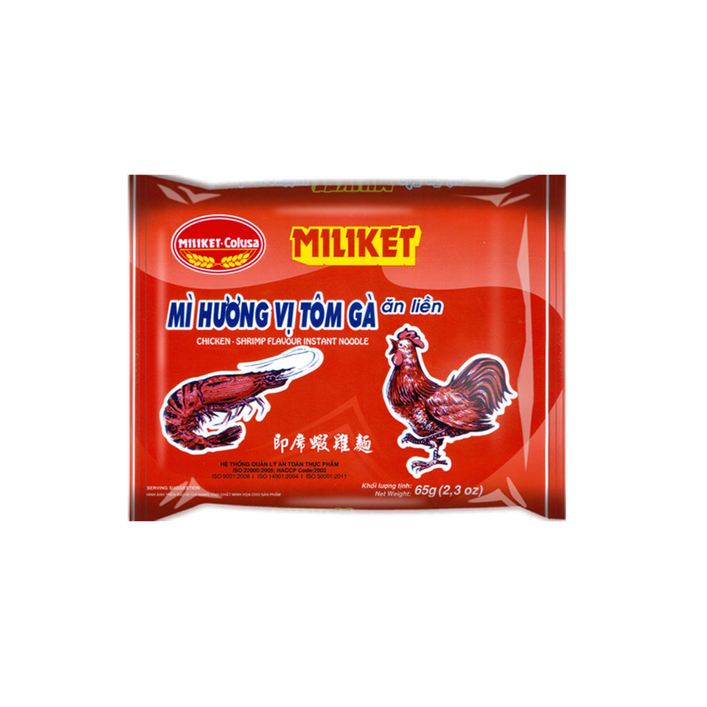 Thùng 30 gói mì Miliket vị tôm gà 80g