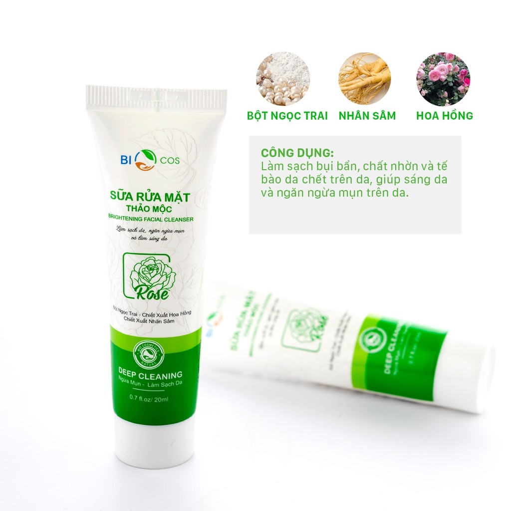 Sữa rửa mặt sáng da, ngừa mụn Biocos 100ml