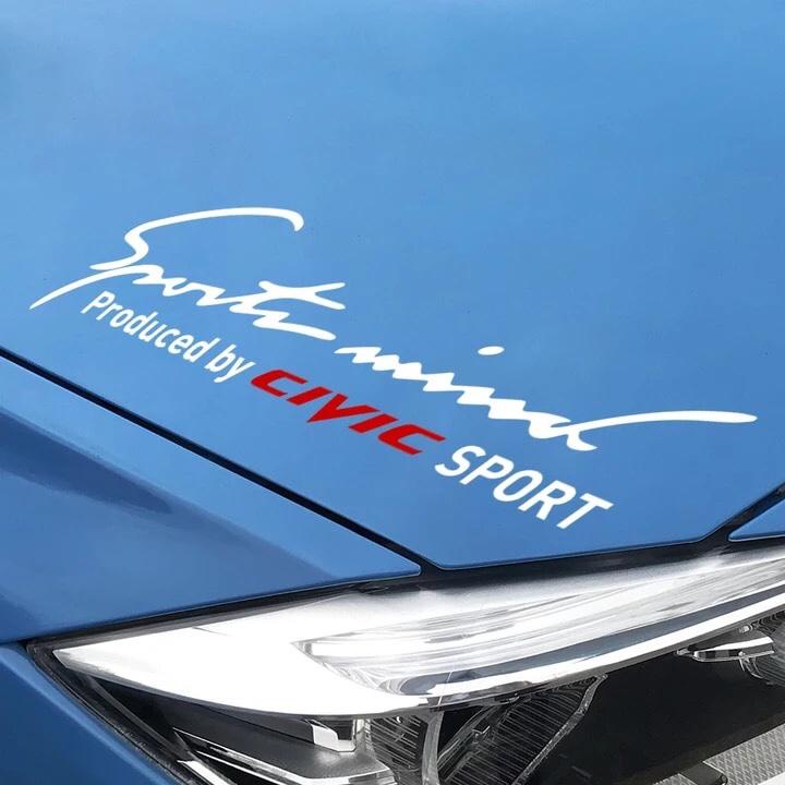 [HCM]Tem sport mind dán xe ô tô Civic (trắng)