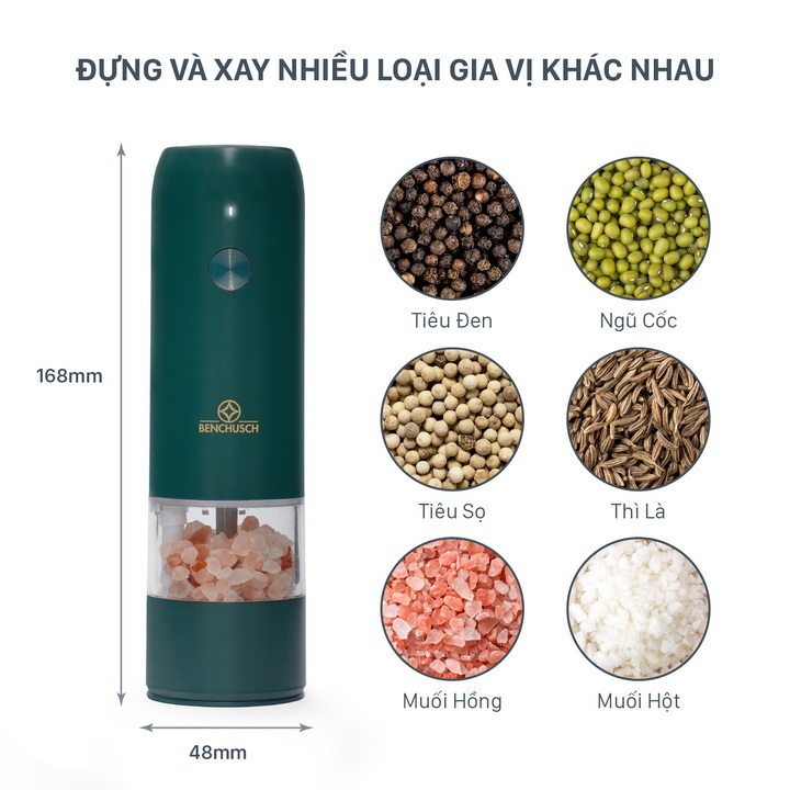 Combo 2 Máy Xay Tiêu Tự Động Bằng Điện Benchusch