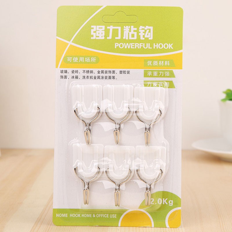 Vỉ 6 móc dính treo đồ tiện dụng