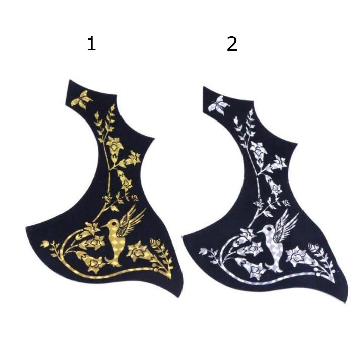 Miếng dán chống xước đàn guitar hình con công bạc