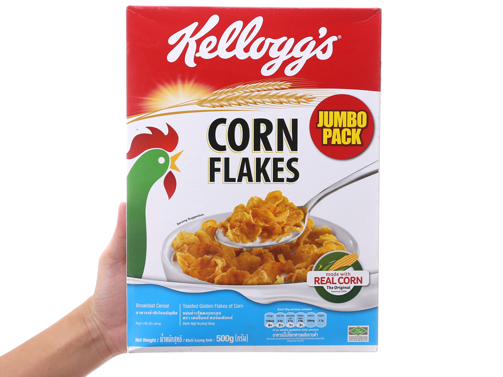 Ngũ cốc Kellogg's Corn Flakes vị bắp hộp 500g