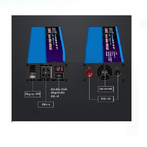 Bộ đổi điện 12v lên 220v 1200w