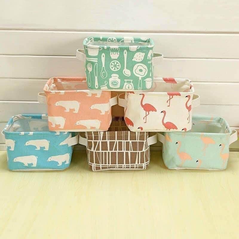 Giỏ vải đựng đồ mini đa năng gấp gọn