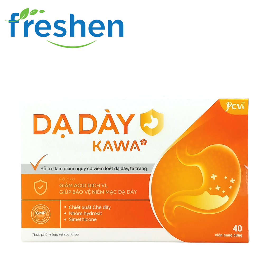 Dạ dày KAWA - Hỗ trợ giảm acid dịch vị, bảo vệ niêm mạc dạ dày Hộp 40 viên