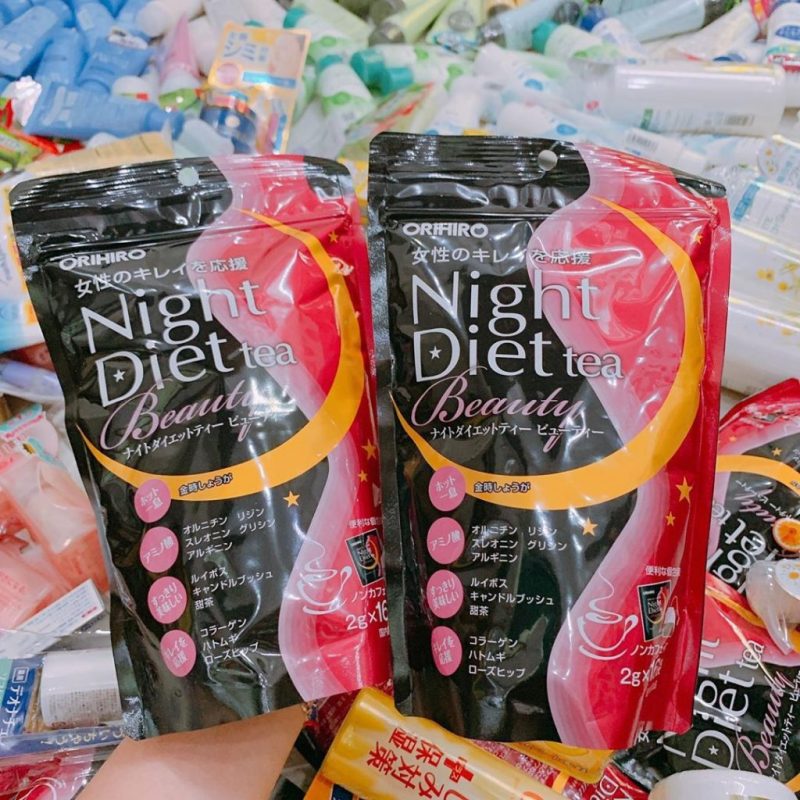 Trà giảm cân làm đẹp Night Diet Beauty Collagen Orihiro Nhật Bản hỗ trợ giảm cân ban đêm hiệu quả, giúp đào thải mỡ thừa ra khỏi cơ thể ngay khi bạn ngủ cao cấp