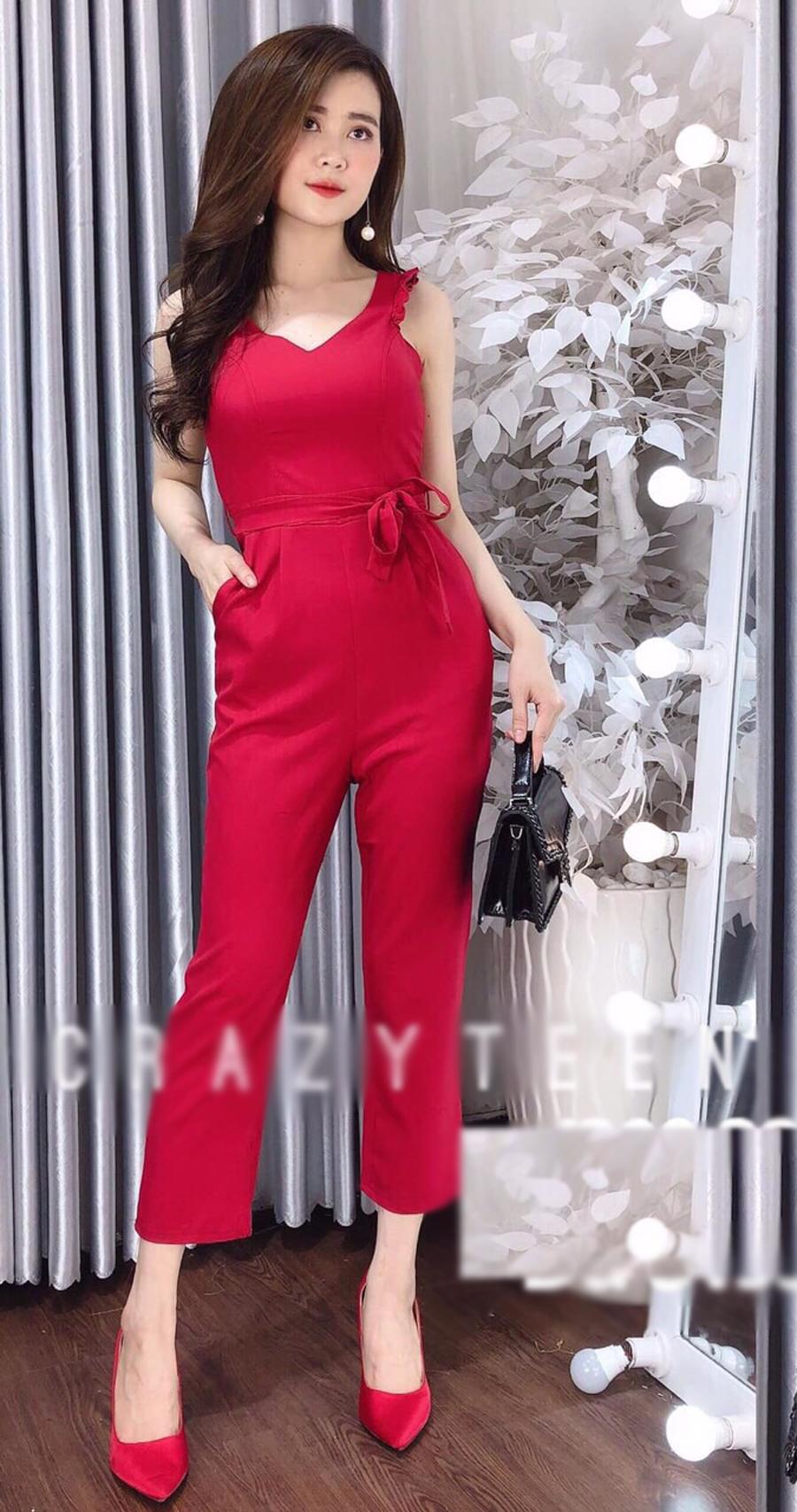 Jumpsuit Nữ Thắt Nơ Eo Thời Trang LT Fashion J40