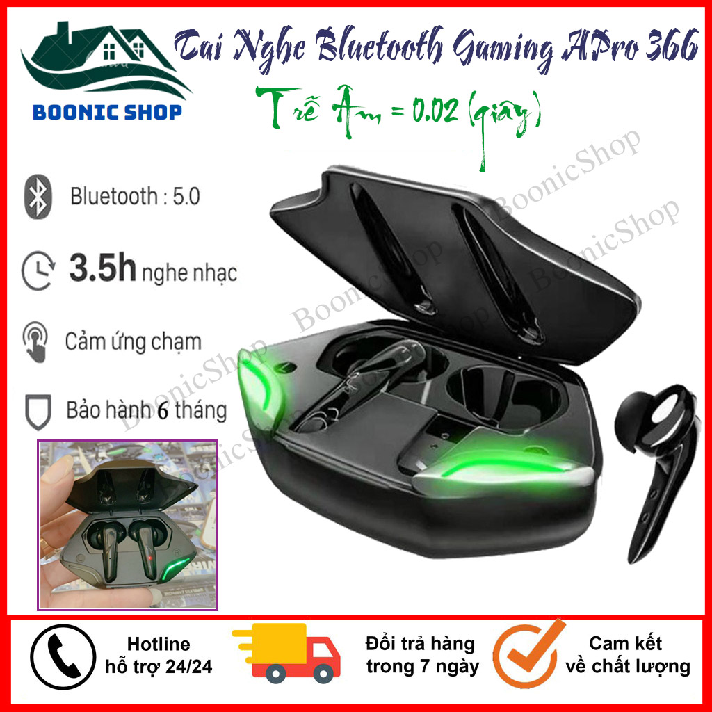 🎁gaming apro 366🎁 tai nghe gaming bluetooth apro 366 - tai nghe bluetooth có micro - xuyên âm - hạn chế trễ - chống ồn - tai nghe không dây gaming