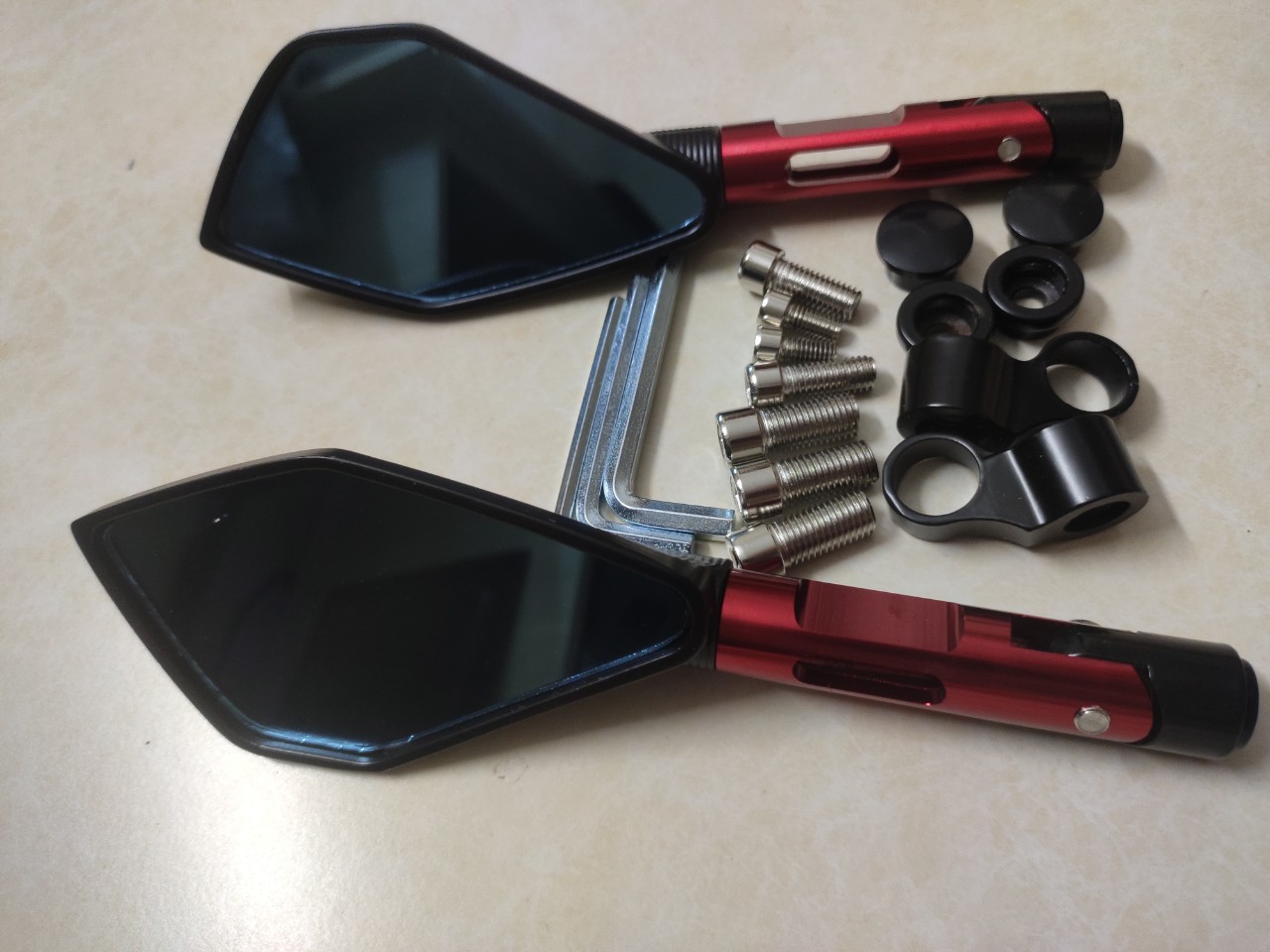 [1 cái trái] Gương, kiếng xe máy, xe đạp điện 5 cạnh thể thao kiểu Rizoma HÀNG bảo hành 3tháng