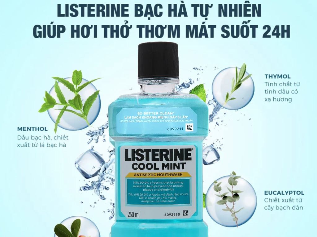 Nước súc miệng Listerine Cool Mint 250ml
