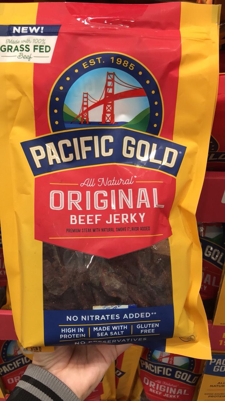 [ KHÔ BÒ MỸ 226g ]- VỊ CAY-PACIFIC GOLD-Hot & Spicy Beef jerky