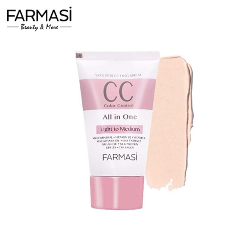 Kem Trang Điểm CC Dưỡng Da 8 in 1 SPF25 Farmasi 50ml - Light To Medium - CC Cream (1801CC) cao cấp