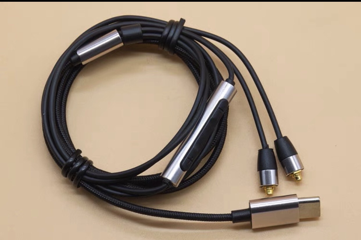 Dây tai nghe MMCX có mic bọc dù chân Type C