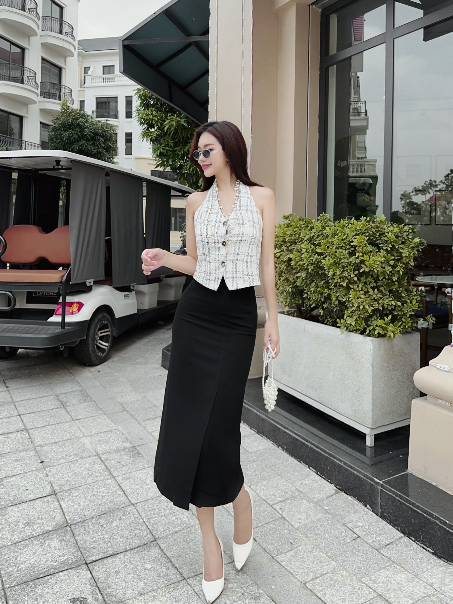 Yu cherry | váy long cb skirt yv036